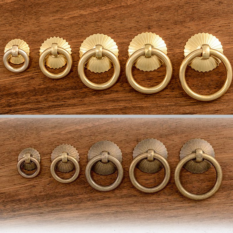 Drawer Pull Gold - Manopole ad anello in ottone Vintage