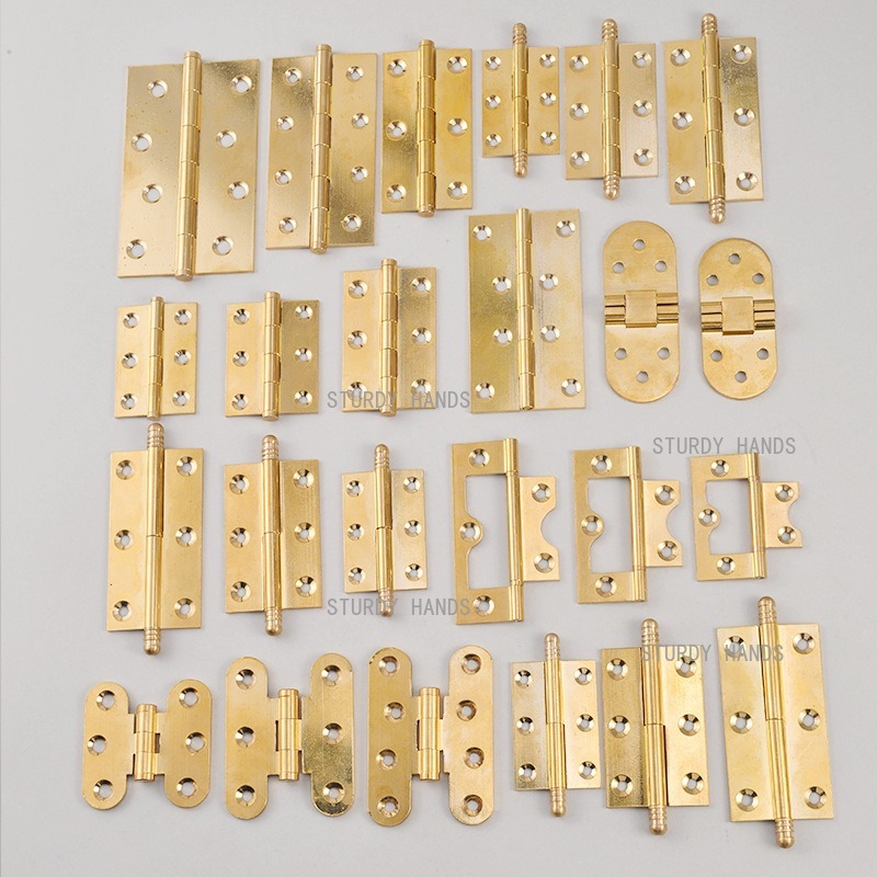 Furniture Hardware Gold - 10 Pezzi Cerniere in Ottone Dorato,
