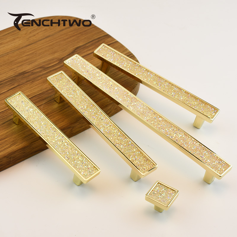 Furniture Hardware Gold - Maniglia per mobili in cristallo dorato