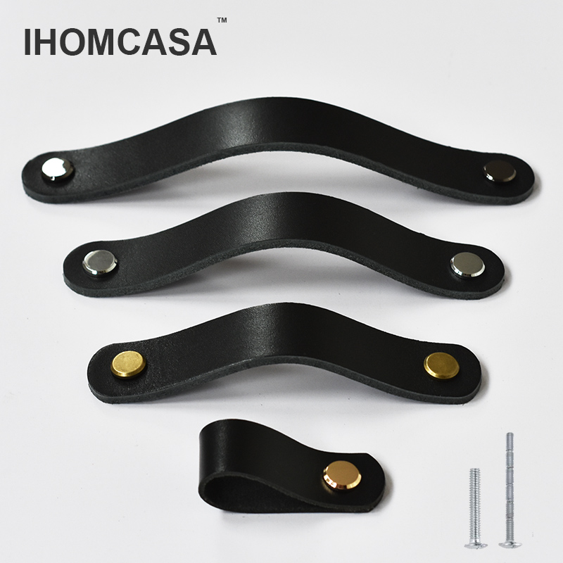 Restoration Hardware Furniture Used - IHOMCASA Manopole in pelle nera per