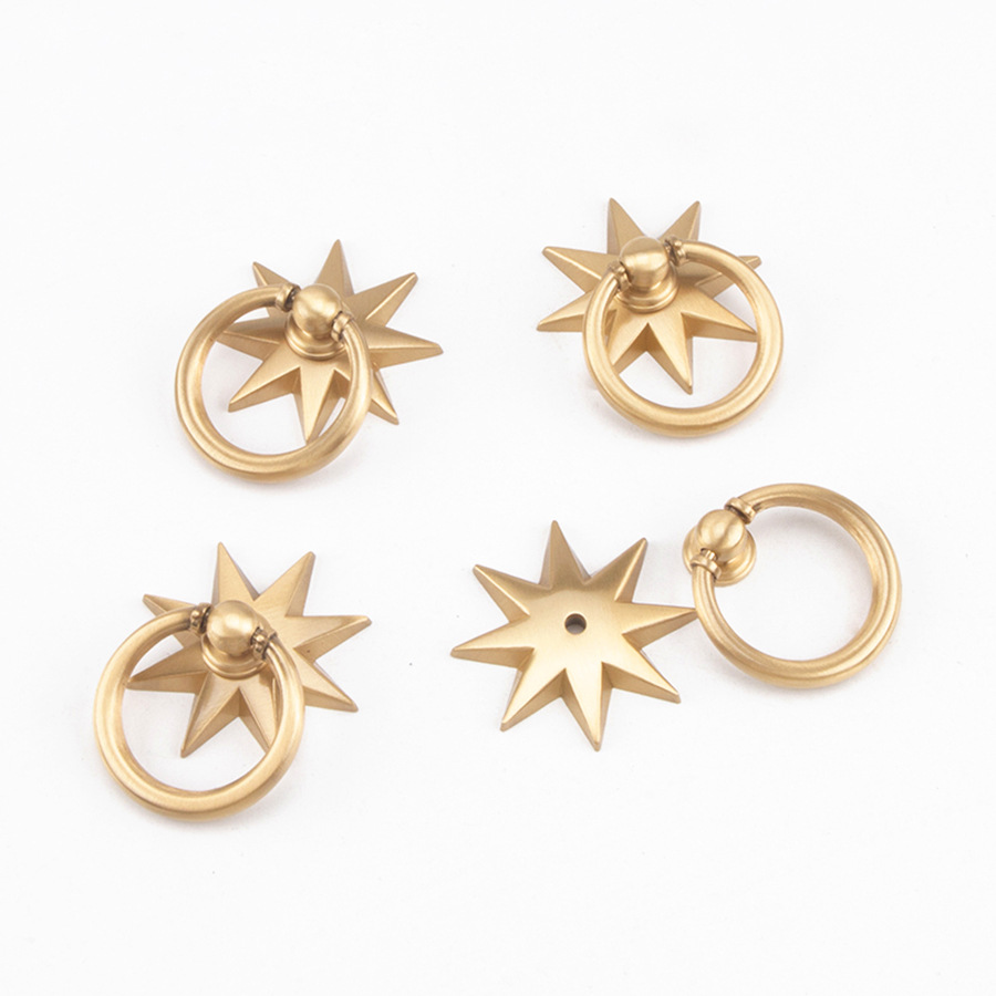 Drawer Pull Gold - Maniglie a Stella in Ottone Anticato