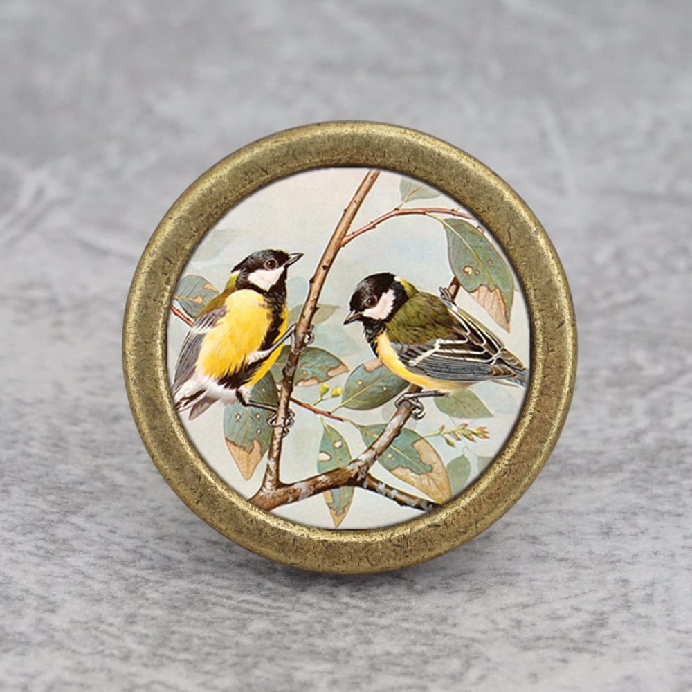 Vintage Furniture Hardware Pulls - Two Birds--Maniglie per cassetti e ante